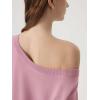 image:imageSUUKSESS Women Silk Cashmere Blend Off The Shoulder Tops Summer Lightweight Knit Trendy Sweaters Loose Fit Shirts06 Pink