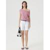 image:imageSUUKSESS Women Silk Cashmere Blend Off The Shoulder Tops Summer Lightweight Knit Trendy Sweaters Loose Fit Shirts06 Pink