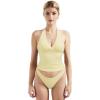 image:imageSUUKSESS Women Halter Backless Tank Tops with Built in Bra Double Lined V Neck Y2k Going Out TopsYellow