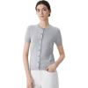 image:imageSUUKSESS Women Silk Cashmere Blend Cardigan Sweaters Summer Button Up Knit OutfitsLight Gray
