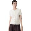 image:imageSUUKSESS Women Silk Cashmere Blend Cardigan Sweaters Summer Button Up Knit OutfitsWhite