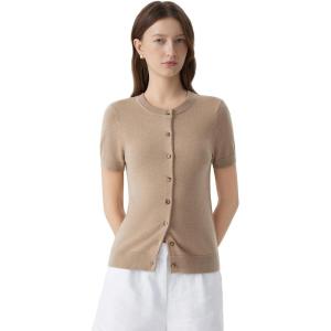 image:imageSUUKSESS Women Silk Cashmere Blend Cardigan Sweaters Summer Button Up Knit OutfitsKhaki