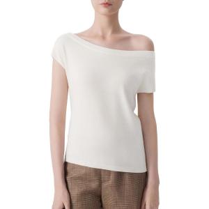 image:imageSUUKSESS Women Silk Cashmere Blend Off The Shoulder Tops Summer Lightweight Knit Trendy Sweaters Loose Fit Shirts02 Snow White