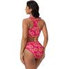 image:imageSUUKSESS Women High Waisted Bikini Sets High Neck Sporty Two Piece Swimsuits170 Pink Yellow Floral