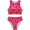 image:imageSUUKSESS Women High Waisted Bikini Sets High Neck Sporty Two Piece Swimsuits170 Pink Yellow Floral
