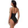 image:imageSUUKSESS Women Sexy Cut Out One Piece Swimsuit Tummy Control High Cut Bathing Suit182 Army Green Black