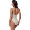 image:imageSUUKSESS Women Sexy Cut Out One Piece Swimsuit Tummy Control High Cut Bathing Suit182 Beige White