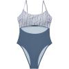 image:imageSUUKSESS Women Sexy Cut Out One Piece Swimsuit Tummy Control High Cut Bathing Suit182 Black Striped Blue