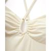 image:imageSUUKSESS Women Tummy Control One Piece Swimsuit Slimming Cut Out Bathing Suit163 Beige White