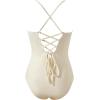 image:imageSUUKSESS Women Tummy Control One Piece Swimsuit Slimming Cut Out Bathing Suit163 Beige White