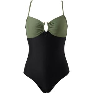 image:imageSUUKSESS Women Tummy Control One Piece Swimsuit Slimming Cut Out Bathing Suit163 Army Green Black
