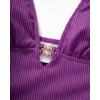 image:imageSUUKSESS Women Sexy Halter Tummy Control Tankini High Waisted Backless Swim SuitSliver Purple