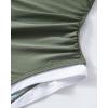 image:imageSUUKSESS Women One Piece Tummy Control Swimsuit Strapless Bandeau Bathing SuitArmy Green