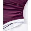 image:imageSUUKSESS Women One Piece Tummy Control Swimsuit Strapless Bandeau Bathing SuitDeep Purple