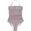 image:imageSUUKSESS Women One Piece Tummy Control Swimsuit Strapless Bandeau Bathing SuitGeometric Patterns