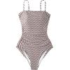 image:imageSUUKSESS Women One Piece Tummy Control Swimsuit Strapless Bandeau Bathing SuitGeometric Patterns