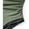 image:imageSUUKSESS Women One Piece Tummy Control Swimsuit Strapless Bandeau Bathing SuitGreen Black