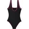 image:imageSUUKSESS Women Sexy One Piece Tummy Control Swimsuit Shell Stitched Bathing SuitBlack Pink