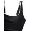 image:imageSUUKSESS Women Sexy One Piece Tummy Control Swimsuit Shell Stitched Bathing SuitBlack White