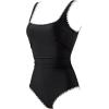 image:imageSUUKSESS Women Sexy One Piece Tummy Control Swimsuit Shell Stitched Bathing SuitBlack White