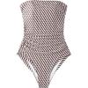 image:imageSUUKSESS Women One Piece Tummy Control Swimsuit Strapless Bandeau Bathing SuitGeometric Patterns