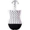 image:imageSUUKSESS Women Sexy Halter Tankini Bathing Suits Slimming Tummy Control High Waisted Swimsuits 2 Piece06 White Black Polka Dot