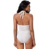 image:imageSUUKSESS Women Sexy Halter Tummy Control Tankini High Waisted Backless Swim SuitGold White