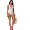 image:imageSUUKSESS Women Sexy Halter Tummy Control Tankini High Waisted Backless Swim SuitGold White