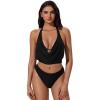 image:imageSUUKSESS Women Sexy Two Piece Bikini Set Halter Cowl Neck Bathing Suit201 Black
