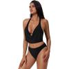 image:imageSUUKSESS Women Sexy Two Piece Bikini Set Halter Cowl Neck Bathing Suit201 Black