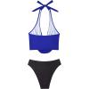 image:imageSUUKSESS Women Sexy Two Piece Bikini Set Halter Cowl Neck Bathing Suit201 Dark BlueBlack