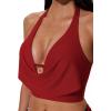 image:imageSUUKSESS Women Sexy Two Piece Bikini Set Halter Cowl Neck Bathing Suit201 Red Floral