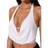 image:imageSUUKSESS Women Sexy Two Piece Bikini Set Halter Cowl Neck Bathing Suit201 WhiteBlack