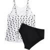 image:imageSUUKSESS Women Tummy Control Tankini Bathing Suit Ruffle High Waisted Swimsuit60 White Black Polka Dot