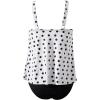 image:imageSUUKSESS Women Tummy Control Tankini Bathing Suit Ruffle High Waisted Swimsuit60 White Black Polka Dot