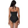 image:imageSUUKSESS Womens Tummy Control Tankini Swimsuit Push Up Tummy Control Bathing SuitBlack