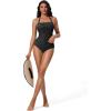 image:imageSUUKSESS Womens Tummy Control Tankini Swimsuit Push Up Tummy Control Bathing SuitBlack