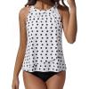 image:imageSUUKSESS Women Tummy Control Tankini Bathing Suit Ruffle High Waisted Swimsuit60 White Black Polka Dot