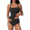 image:imageSUUKSESS Womens Tummy Control Tankini Swimsuit Push Up Tummy Control Bathing SuitBlack