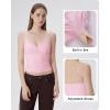 image:imageSUUKSESS Women Sexy Lace Padded Tank Tops Double Lined V Neck Y2k Going Out TopBaby Powder