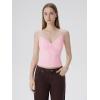 image:imageSUUKSESS Women Sexy Lace Padded Tank Tops Double Lined V Neck Y2k Going Out TopBaby Powder