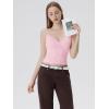 image:imageSUUKSESS Women Sexy Lace Padded Tank Tops Double Lined V Neck Y2k Going Out TopBaby Powder