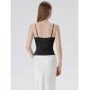 image:imageSUUKSESS Women Sexy Lace Padded Tank Tops Double Lined V Neck Y2k Going Out TopBlack