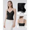 image:imageSUUKSESS Women Sexy Lace Padded Tank Tops Double Lined V Neck Y2k Going Out TopBlack