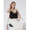 image:imageSUUKSESS Women Sexy Lace Padded Tank Tops Double Lined V Neck Y2k Going Out TopBlack