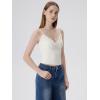 image:imageSUUKSESS Women Sexy Lace Padded Tank Tops Double Lined V Neck Y2k Going Out TopCream White