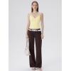 image:imageSUUKSESS Women Sexy Lace Padded Tank Tops Double Lined V Neck Y2k Going Out TopPale Yellow