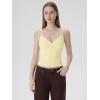 image:imageSUUKSESS Women Sexy Lace Padded Tank Tops Double Lined V Neck Y2k Going Out TopPale Yellow