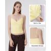 image:imageSUUKSESS Women Sexy Lace Padded Tank Tops Double Lined V Neck Y2k Going Out TopPale Yellow