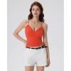 image:imageSUUKSESS Women Sexy Lace Padded Tank Tops Double Lined V Neck Y2k Going Out TopRed